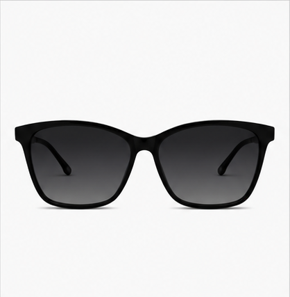 Clip Three Shiny Black Square Prescription Sunglasses - image 2