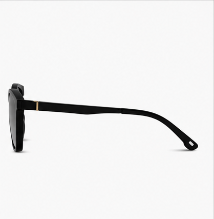 Clip Three Shiny Black Square Prescription Sunglasses - image 3