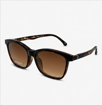 Clip Two Tortoise Square Prescription Sunglasses - image 1