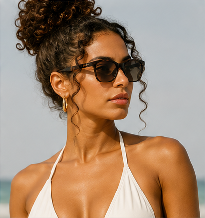 Clip Two Tortoise Square Prescription Sunglasses - image 5