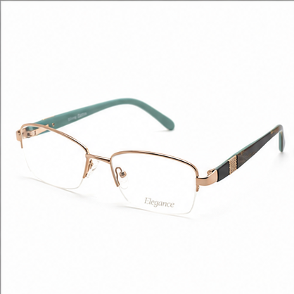 Elegance 2045 Gold Khaki Rectangle Glasses - image 1