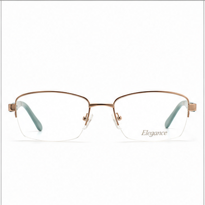Elegance 2045 Gold Khaki Rectangle Glasses - image 2