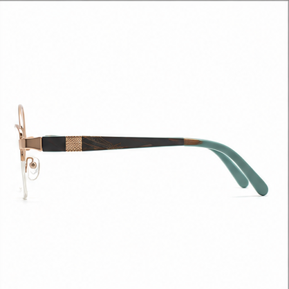 Elegance 2045 Gold Khaki Rectangle Glasses - image 3