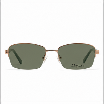 Elegance 2045 Gold Khaki Rectangle Glasses - image 5