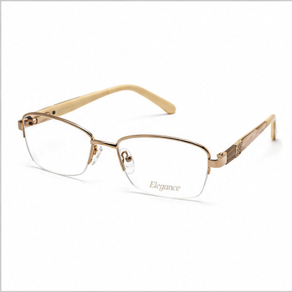 Elegance 2045 Gold Beige Rectangle Glasses - image 1