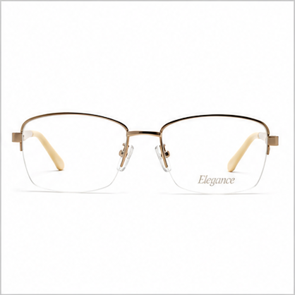Elegance 2045 Gold Beige Rectangle Glasses - image 2