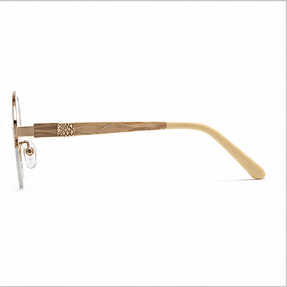 Elegance 2045 Gold Beige Rectangle Glasses - image 3
