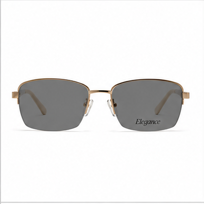 Elegance 2045 Gold Beige Rectangle Glasses - image 4