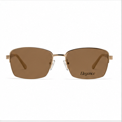 Elegance 2045 Gold Beige Rectangle Glasses - image 6