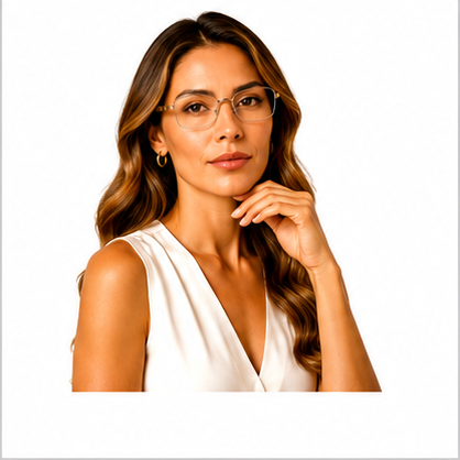 Elegance 2045 Gold Beige Rectangle Glasses - image 8