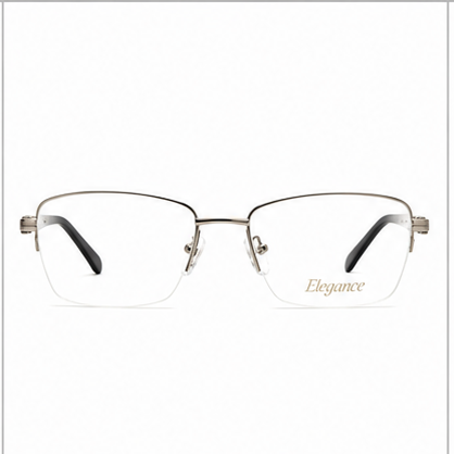Elegance 2047 Silver Black Rectangle Glasses - image 2