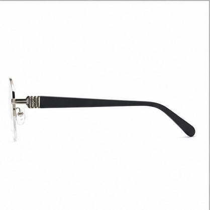 Elegance 2047 Silver Black Rectangle Glasses - image 3