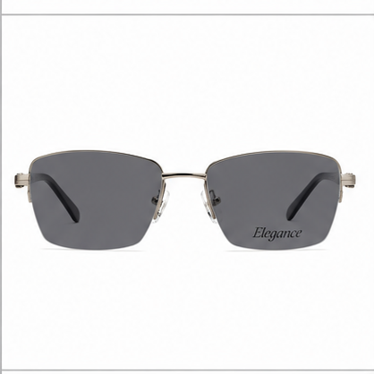 Elegance 2047 Silver Black Rectangle Glasses - image 4