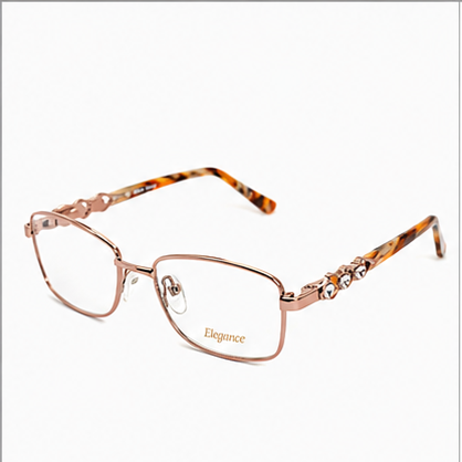 Elegance 2054 Gold Rectangle Glasses - image 1