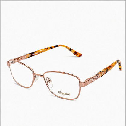Elegance 2055 Gold Rectangle Glasses - image 1