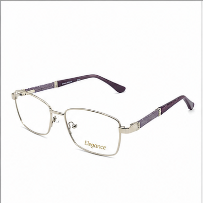 Elegance 2062 Gold Purple Rectangle Glasses - image 1