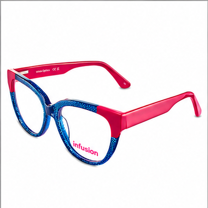 Infusion Salamango Navy Red Round Prescription Glasses - image 1