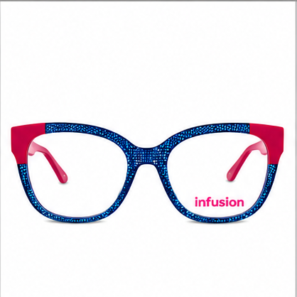 Infusion Salamango Navy Red Round Prescription Glasses - image 2