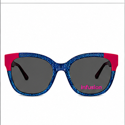 Infusion Salamango Navy Red Round Prescription Glasses - image 4