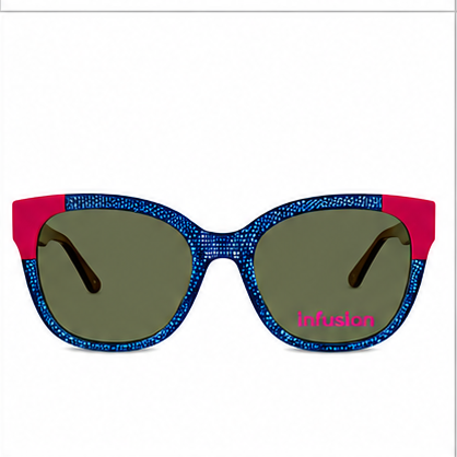 Infusion Salamango Navy Red Round Prescription Glasses - image 5
