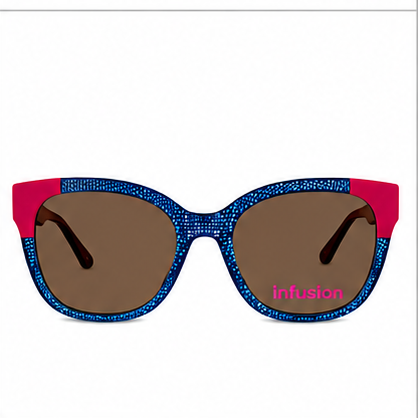 Infusion Salamango Navy Red Round Prescription Glasses - image 6