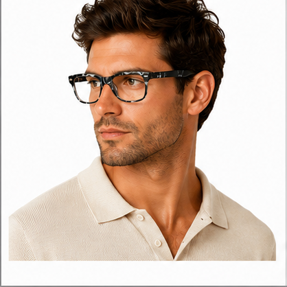Planet 47 Black Mottle Rectangle Prescription Glasses - image 7