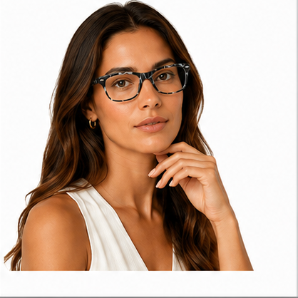 Planet 47 Black Mottle Rectangle Prescription Glasses - image 8