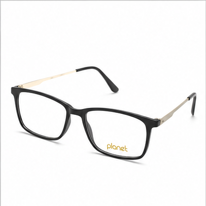 Planet 59 Black Silver Rectangle Prescription Glasses - image 1