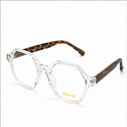 Planet 72 Crystal Tortoise Geometric Prescription Glasses - image 1