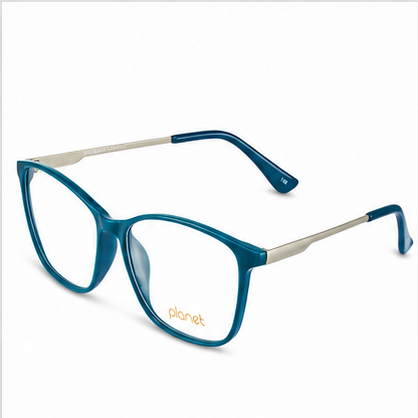Planet 73 Teal Silver Rectangle Prescription Glasses - image 1