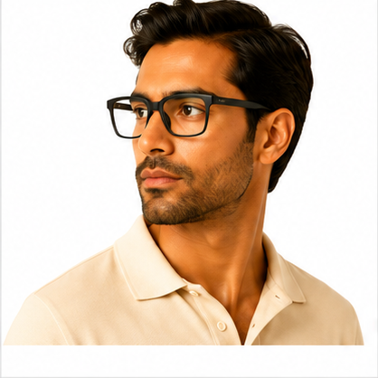Planet 81 Matt Black Square Prescription Glasses - image 7
