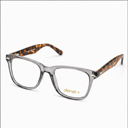 PLANET+01 Grey Tortoise Rectangle Prescription Glasses - image 1