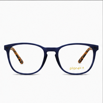 PLANET+19 Navy Tortoise Rectangle Prescription Glasses - image 2
