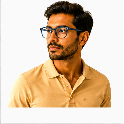 PLANET+19 Crystal Blue Rectangle Prescription Glasses - image 7