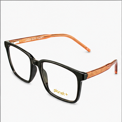 PLANET+25 Black Brown Rectangle Prescription Glasses - image 1