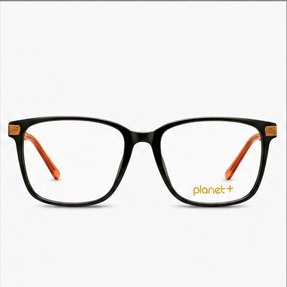 PLANET+25 Black Brown Rectangle Prescription Glasses - image 2