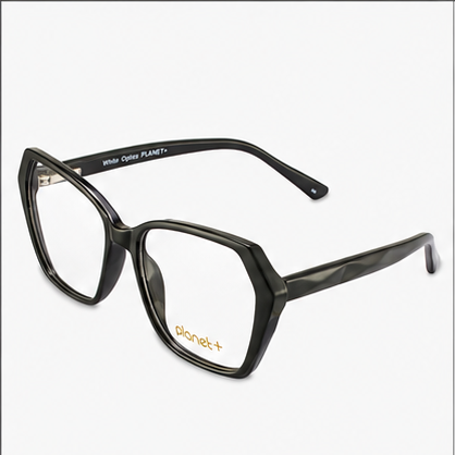 PLANET+26 Shiny Black Geometric Prescription Glasses - image 1