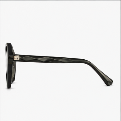 PLANET+26 Shiny Black Geometric Prescription Glasses - image 3
