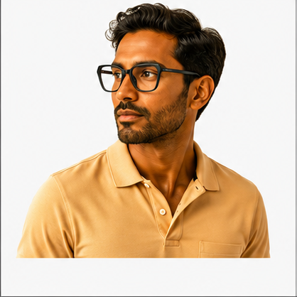 PLANET+26 Shiny Black Geometric Prescription Glasses - image 7