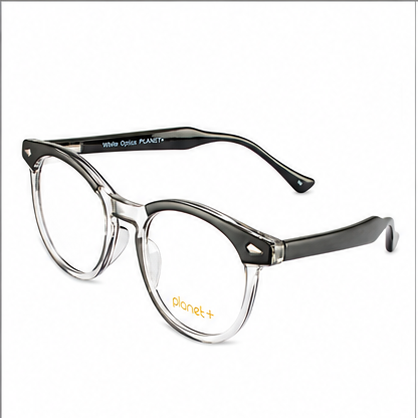 PLANET+28 Black Grey Round Prescription Glasses - image 1
