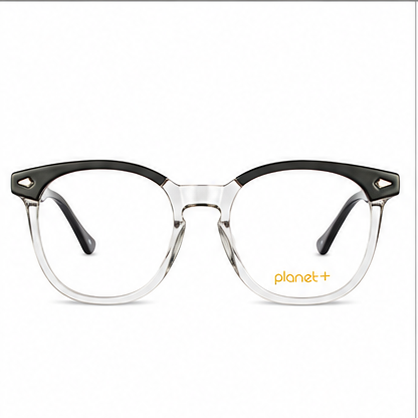 PLANET+28 Black Grey Round Prescription Glasses - image 2