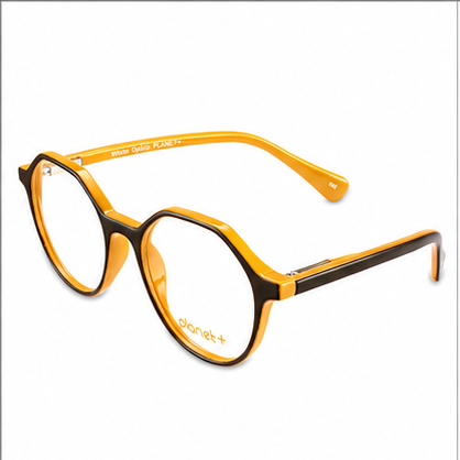PLANET+29 Brown Yellow Geometric Prescription Glasses - image 1