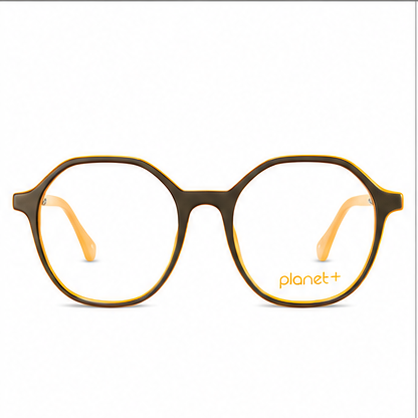 PLANET+29 Brown Yellow Geometric Prescription Glasses - image 2