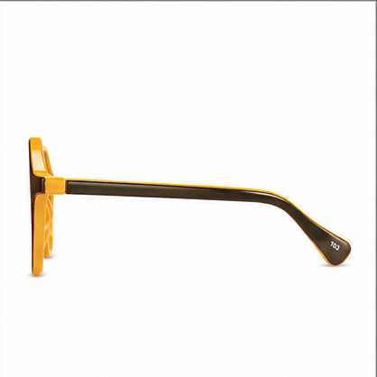 PLANET+29 Brown Yellow Geometric Prescription Glasses - image 3
