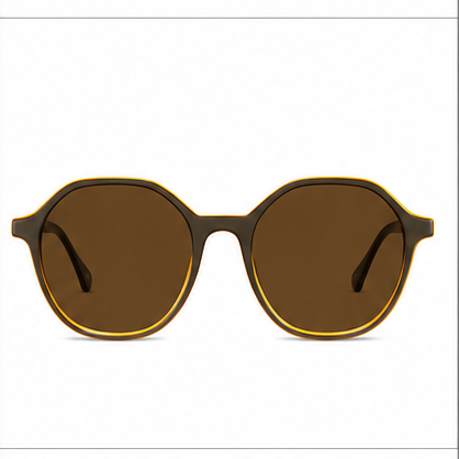 PLANET+29 Brown Yellow Geometric Prescription Glasses - image 6