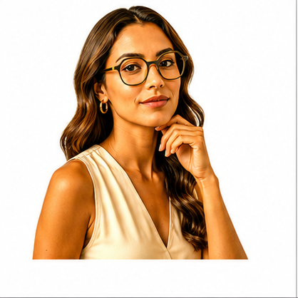 PLANET+29 Brown Yellow Geometric Prescription Glasses - image 8