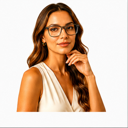Stratford Grey Crystal Rectangle Prescription Glasses - image 8