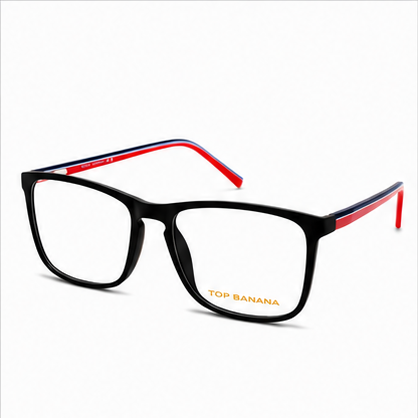 Top Banana Eight Black Red Square Prescription Glasses - image 1