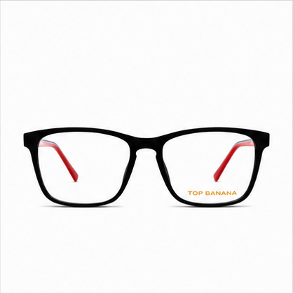 Top Banana Eight Black Red Square Prescription Glasses - image 2