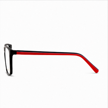 Top Banana Eight Black Red Square Prescription Glasses - image 3